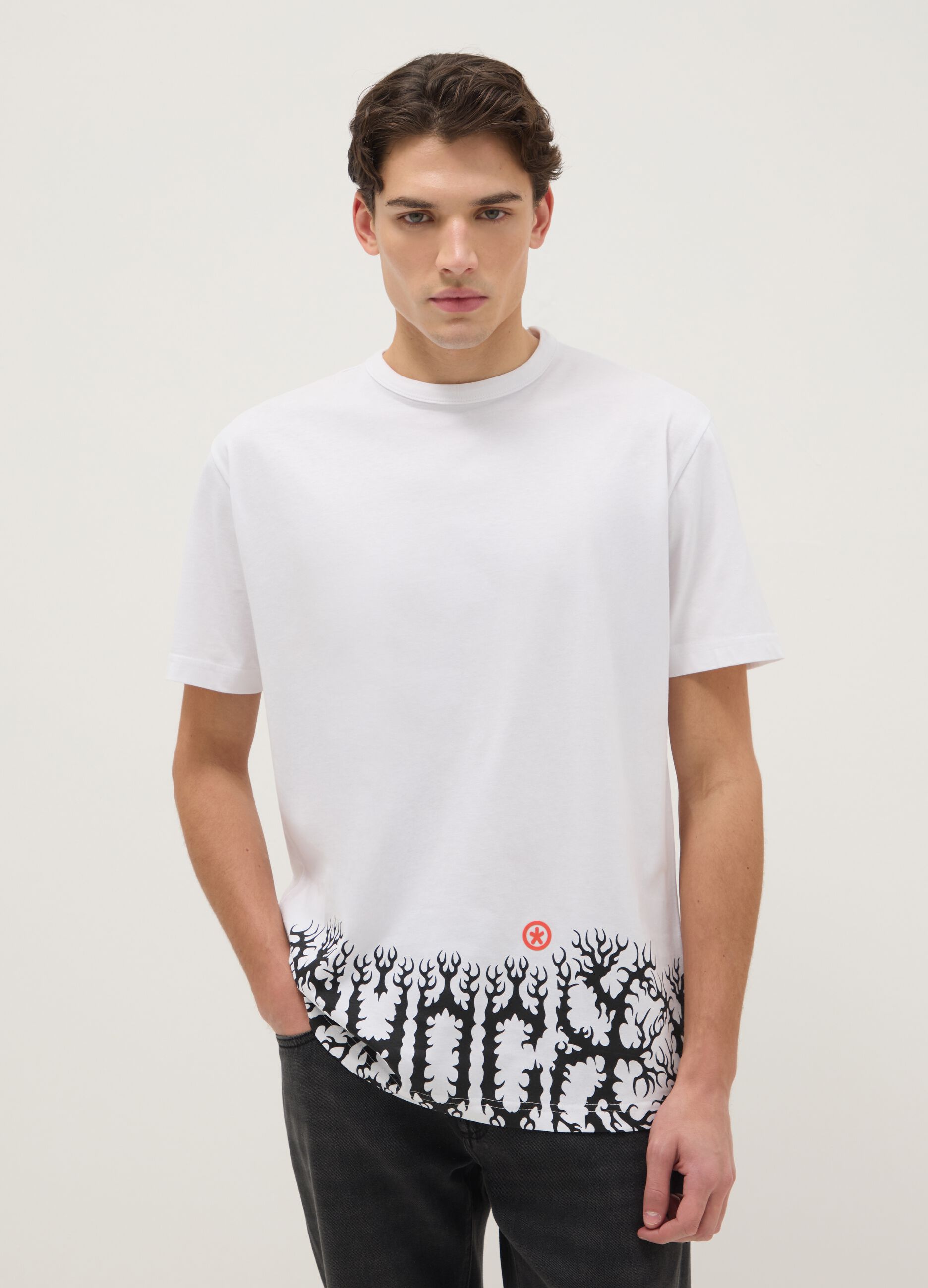 Multicolour pure cotton regular fit t-shirt with graphic