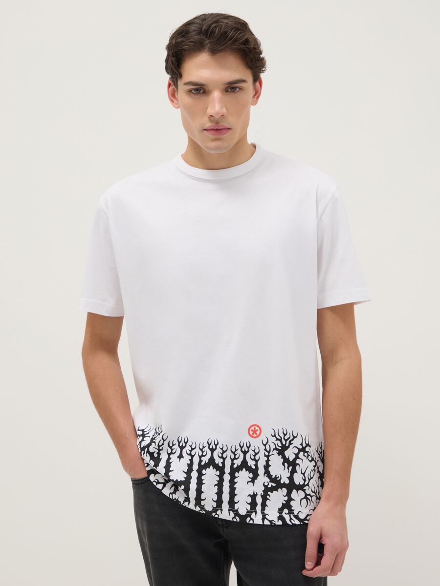 Multicolour pure cotton regular fit t-shirt with graphic_0