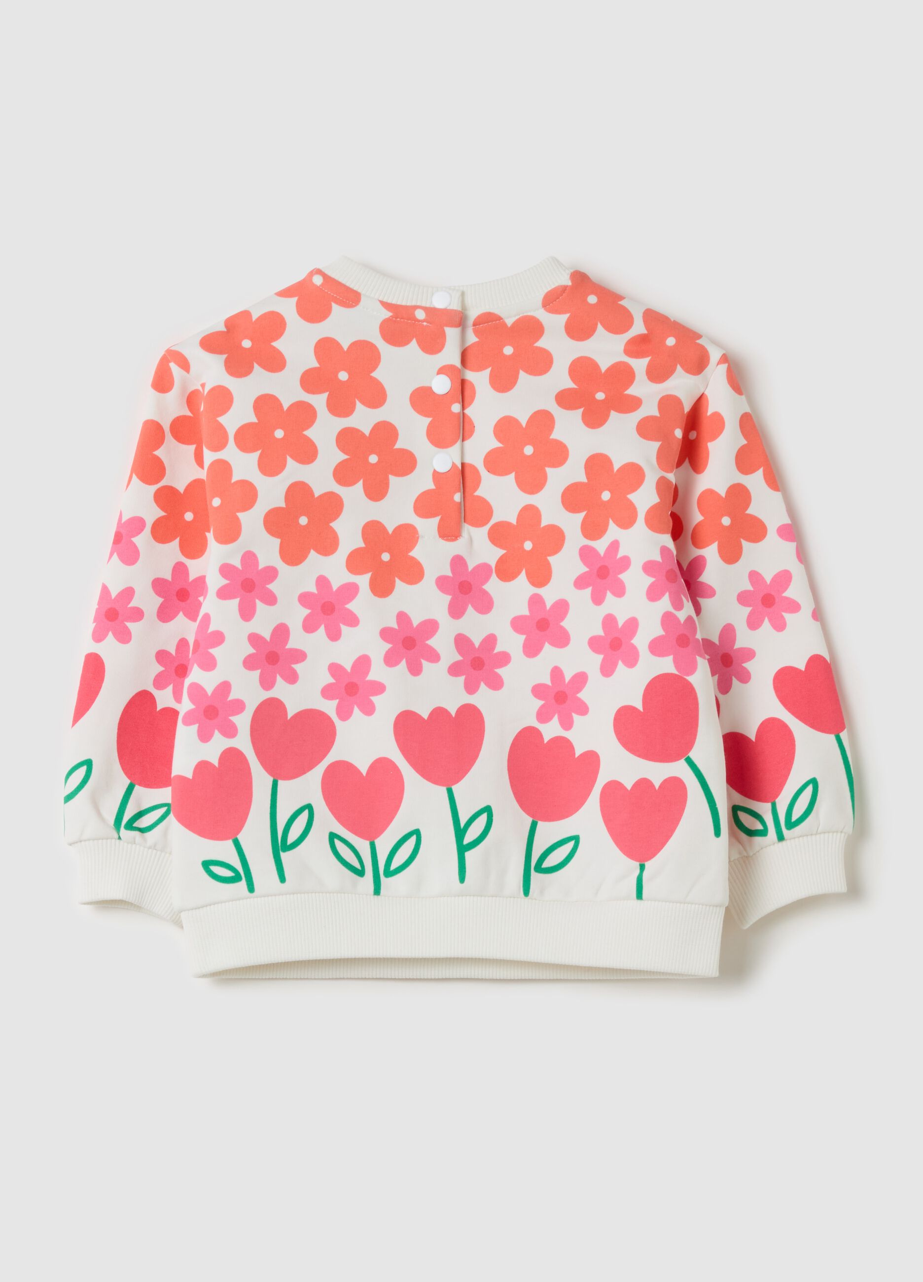 French Terry sweatshirt with flower print