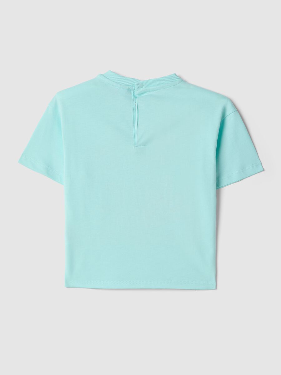 Blue pure cotton oversized fit toddler T-shirt with print_1