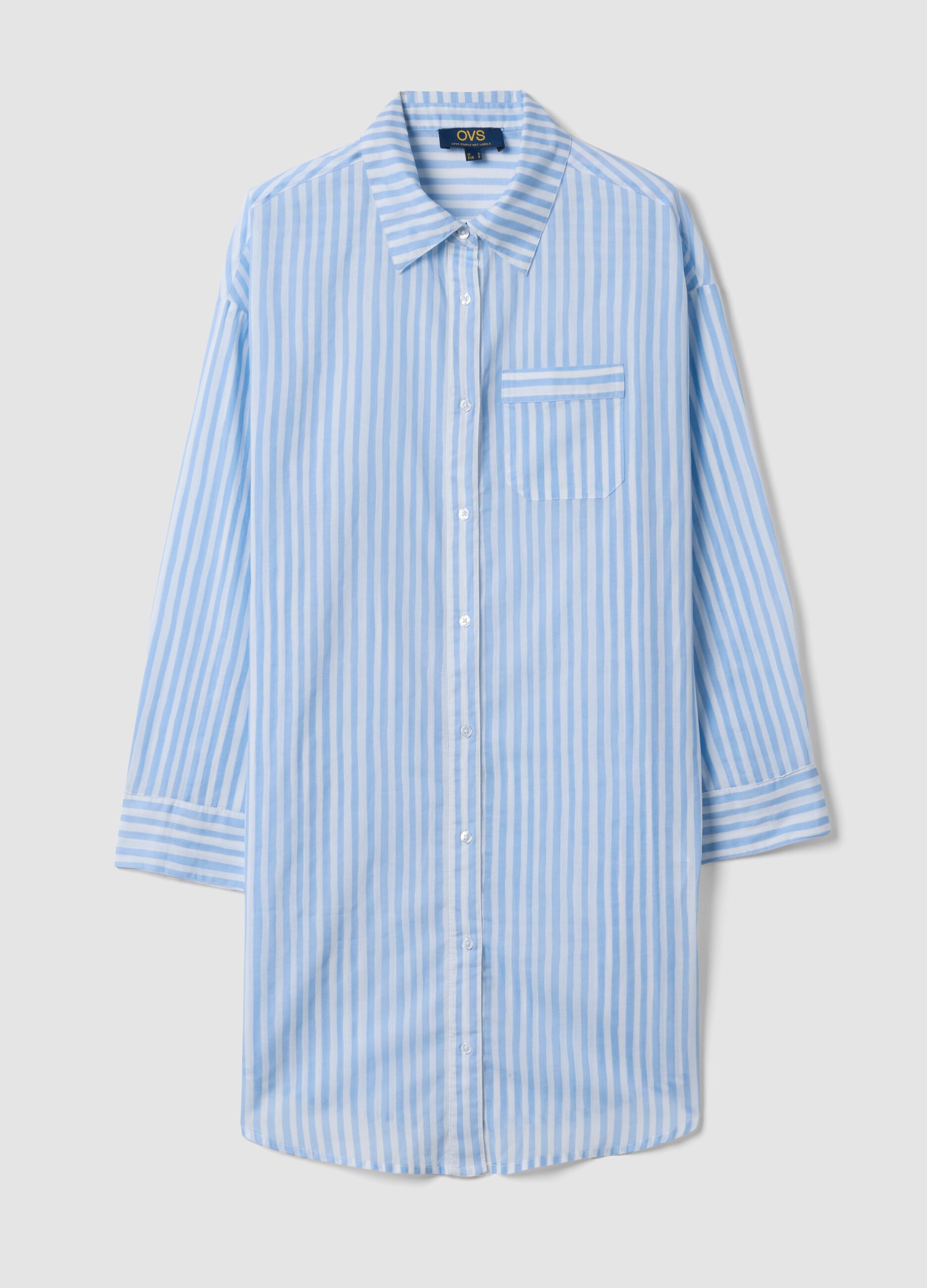 Blue striped pure cotton kaftan