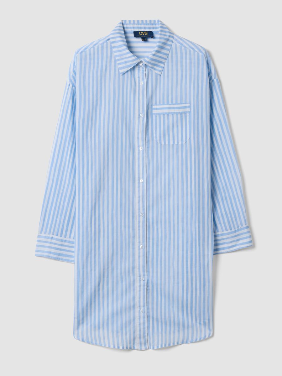 Blue striped pure cotton kaftan_0