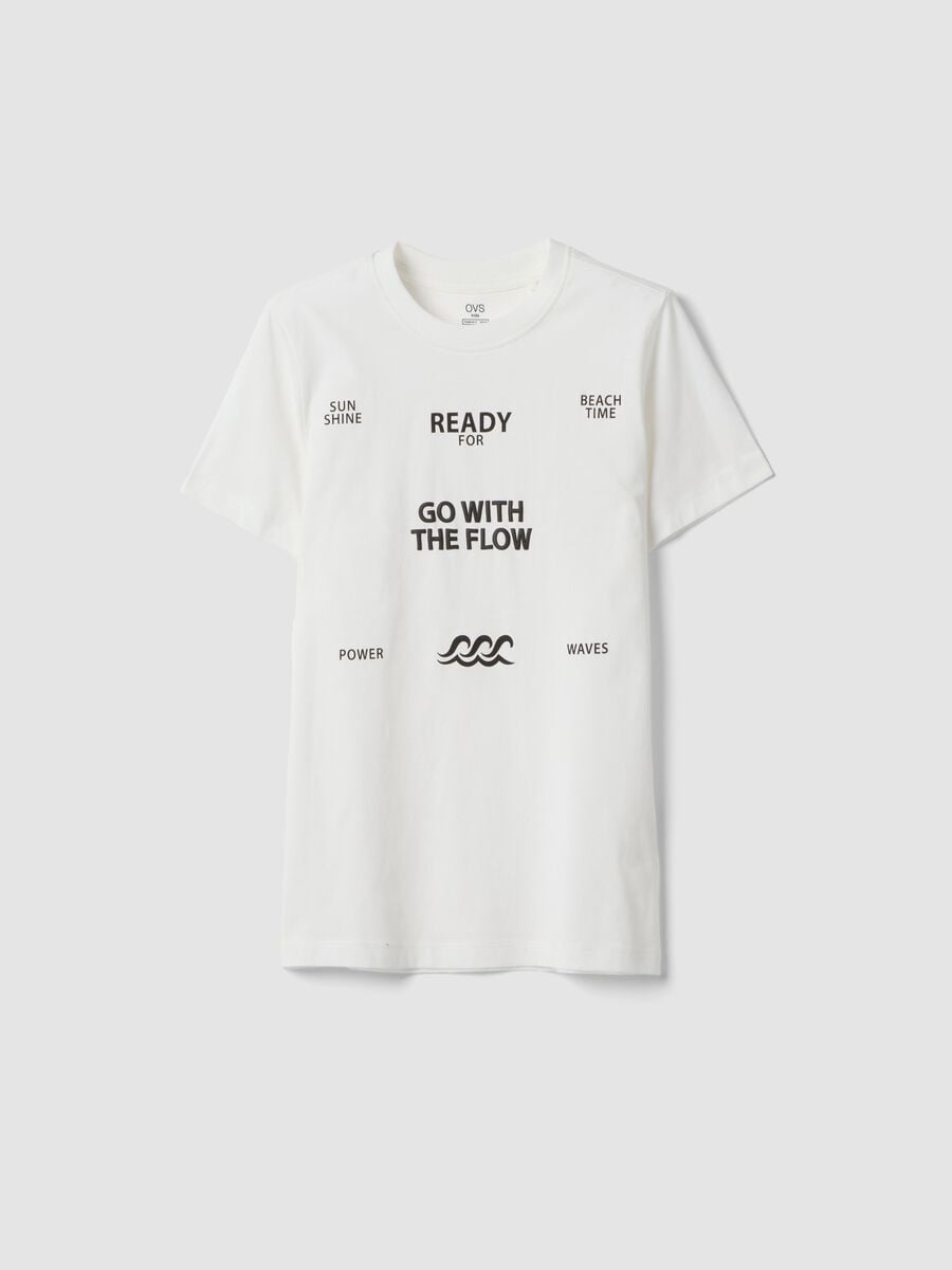 T-shirt bianca in puro cotone regular fit da ragazzo con stampe_3