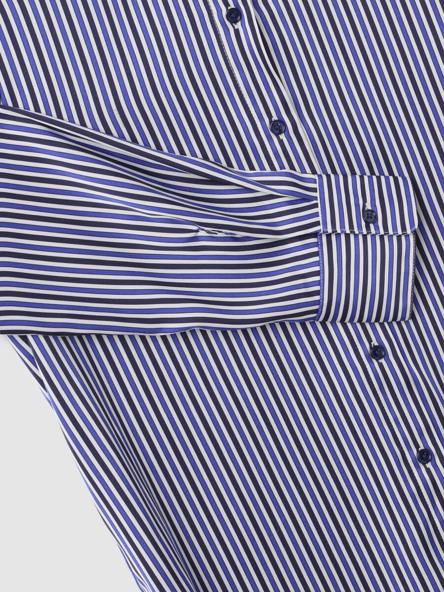 Blue striped shirt in stretch fabric_1