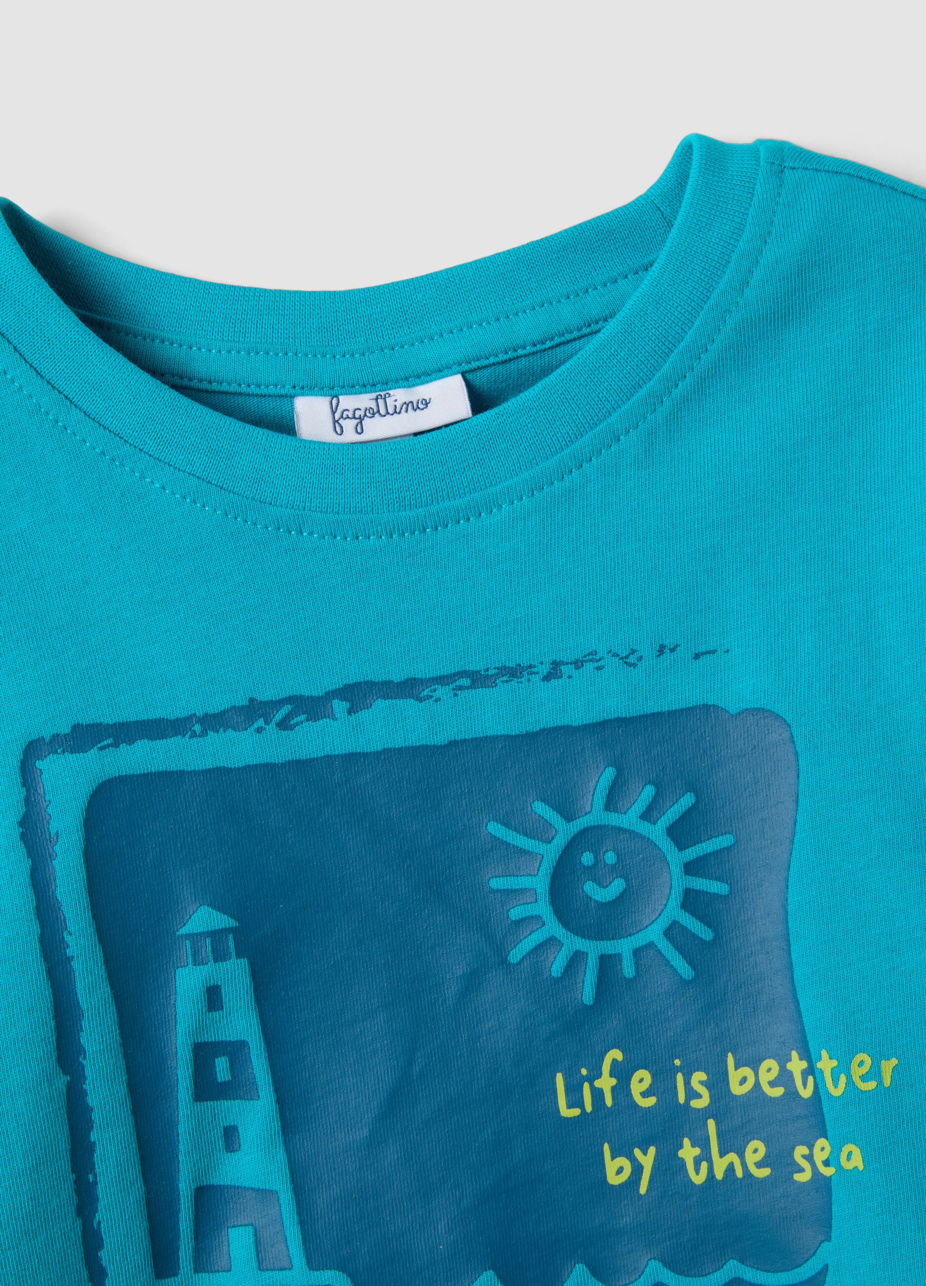 Light Blue Organic Cotton Short-Sleeve T-Shirt