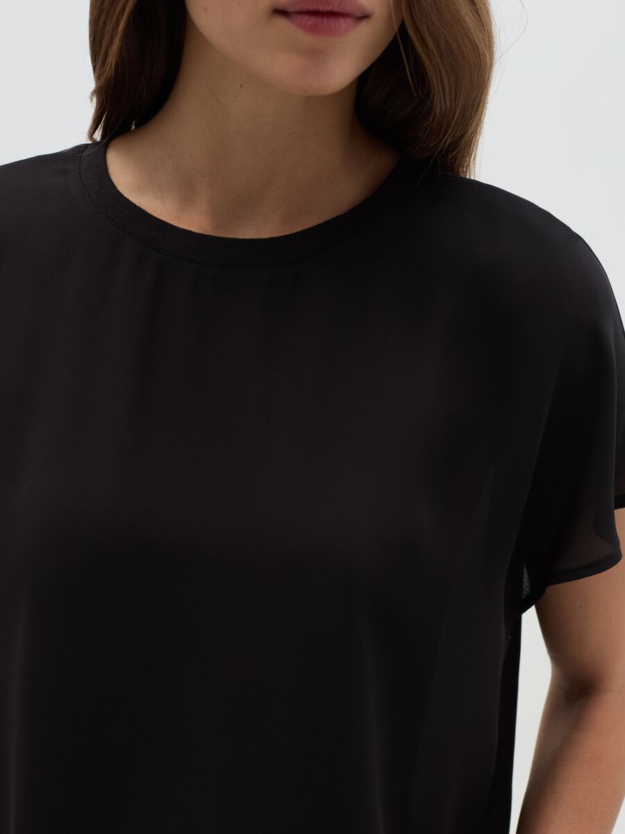 Solid colour blouse in crêpe_3