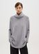Grey long regular fit jumper with high neck_0