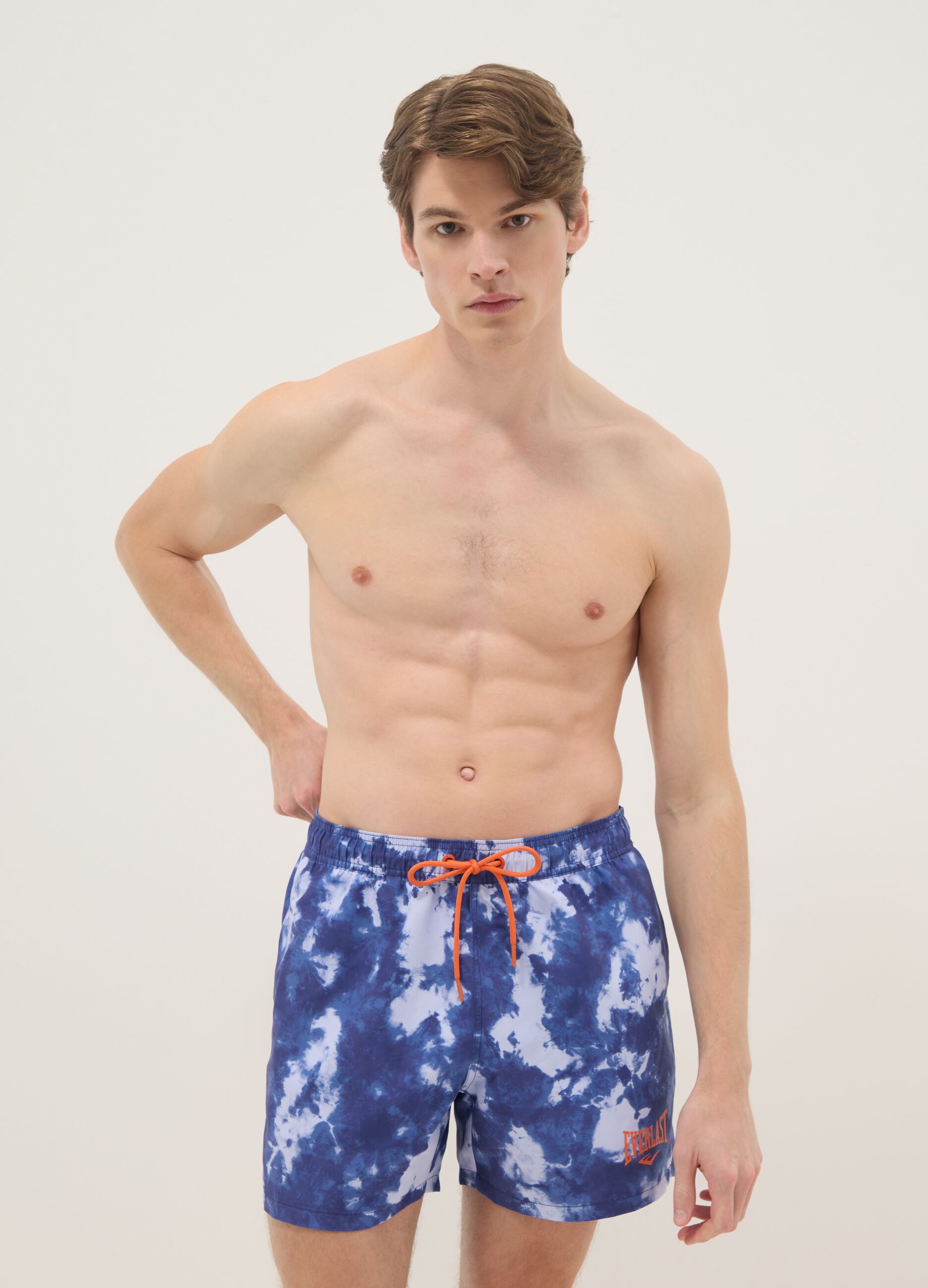 Multicolor Regular Fit Swim Boxers with Everlast Print