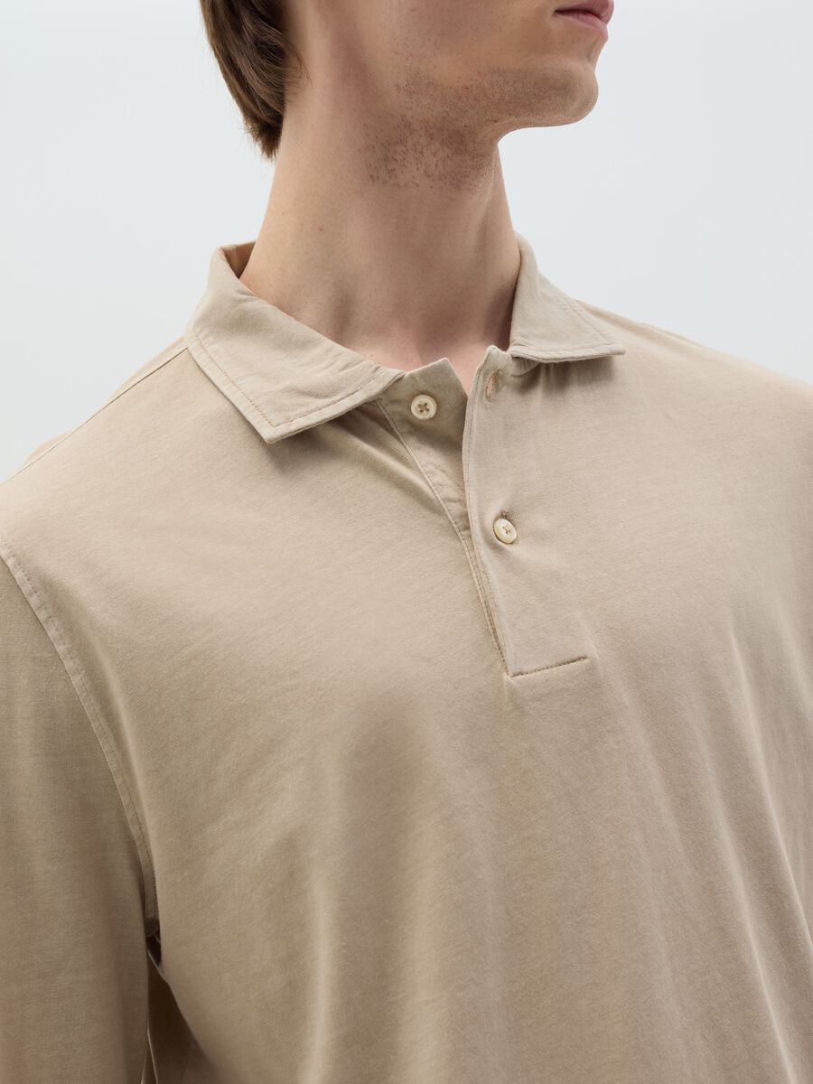 Long-sleeved polo shirt in cotton_2