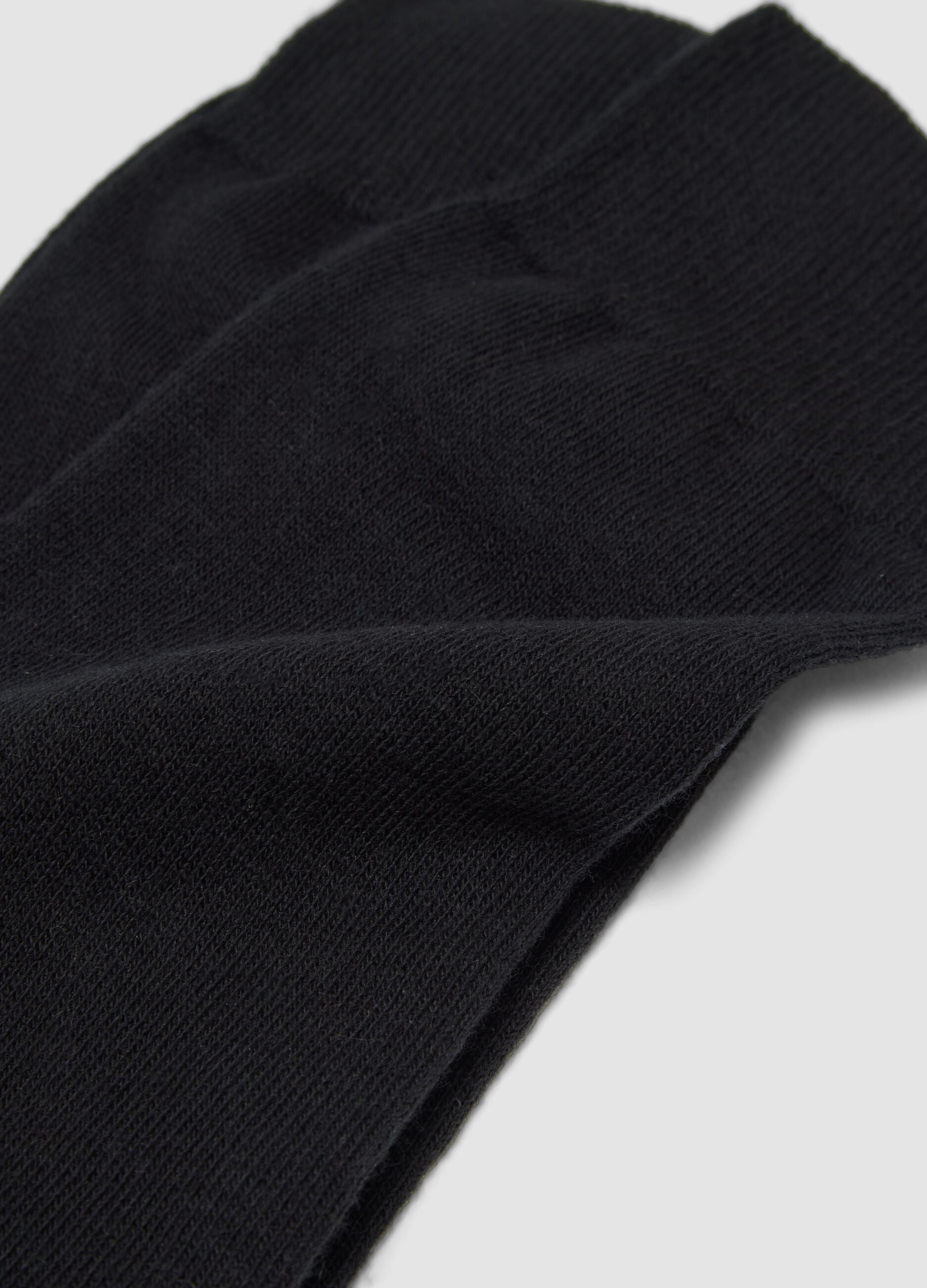 2-pack men's black ankle socks in cotton and cashmere blend