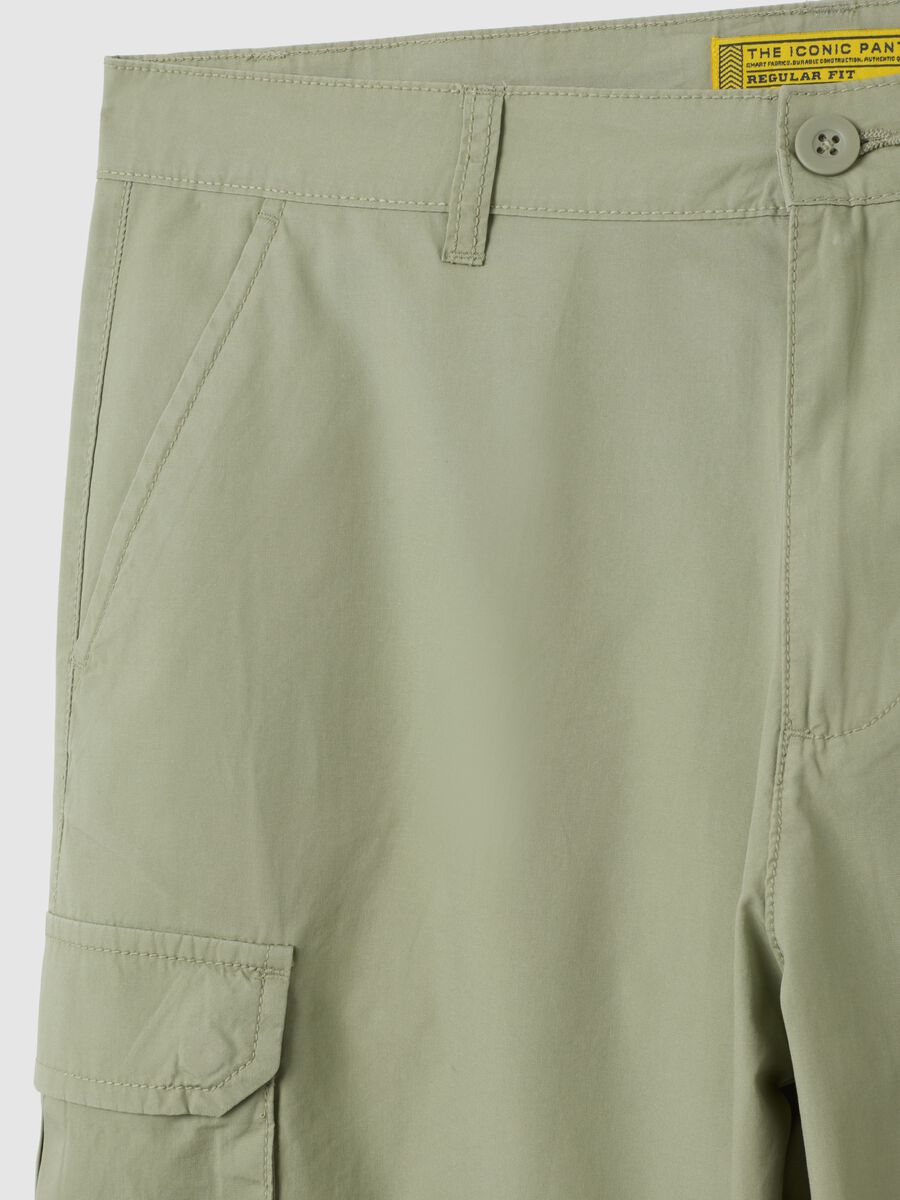 Men's green pure cotton regular fit shorts_1