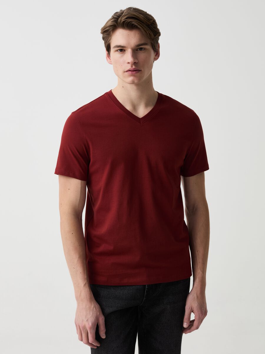 Organic cotton T-shirt with V neck_2