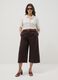 Brown stretch cotton wide-leg trousers_0