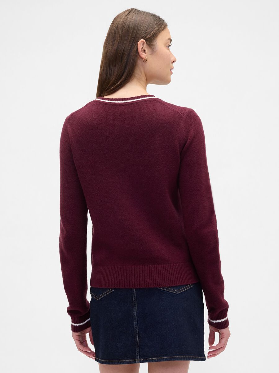 Red Sweater in Mixed Yarn_1