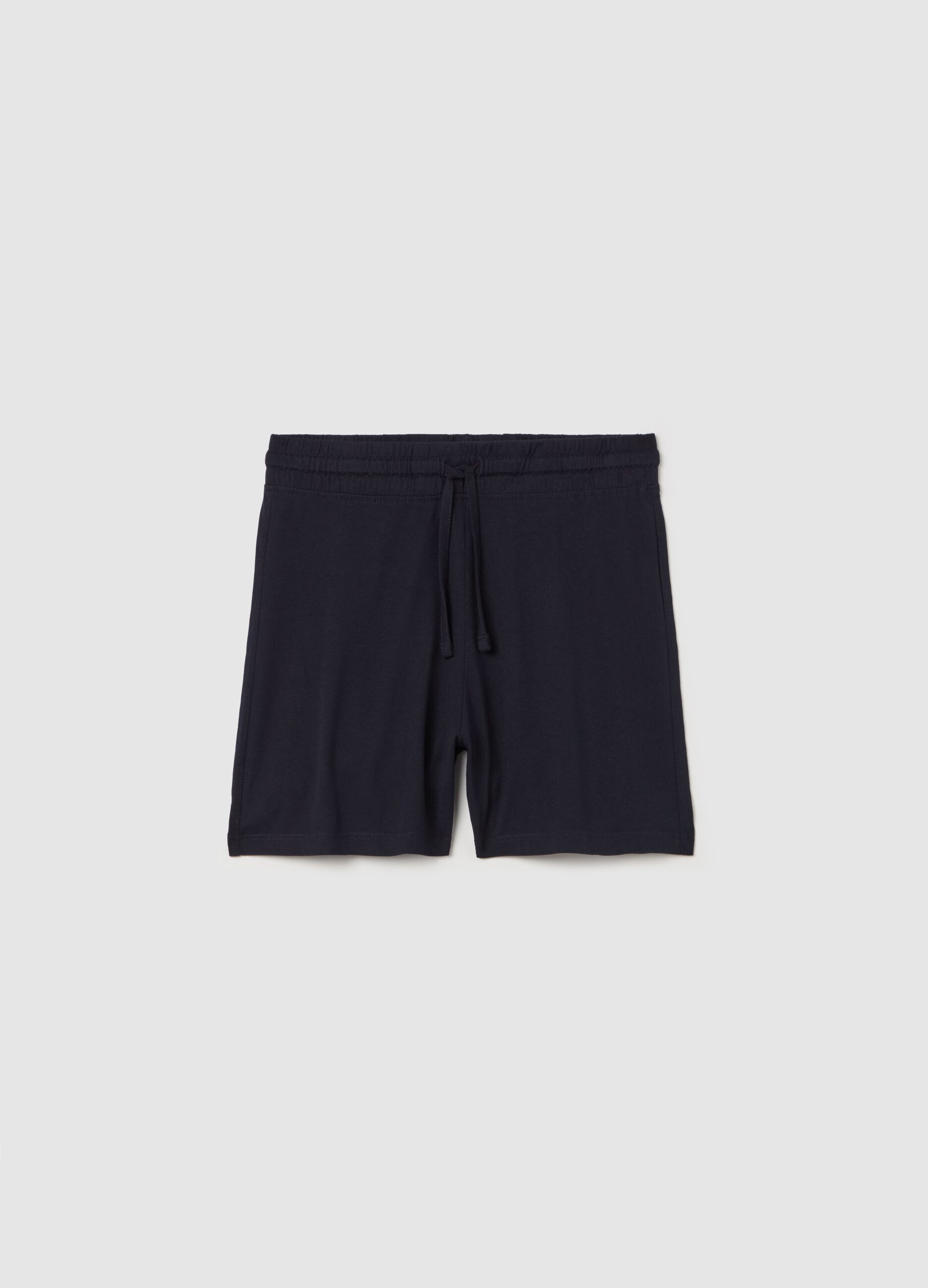 Cotton shorts with drawstring