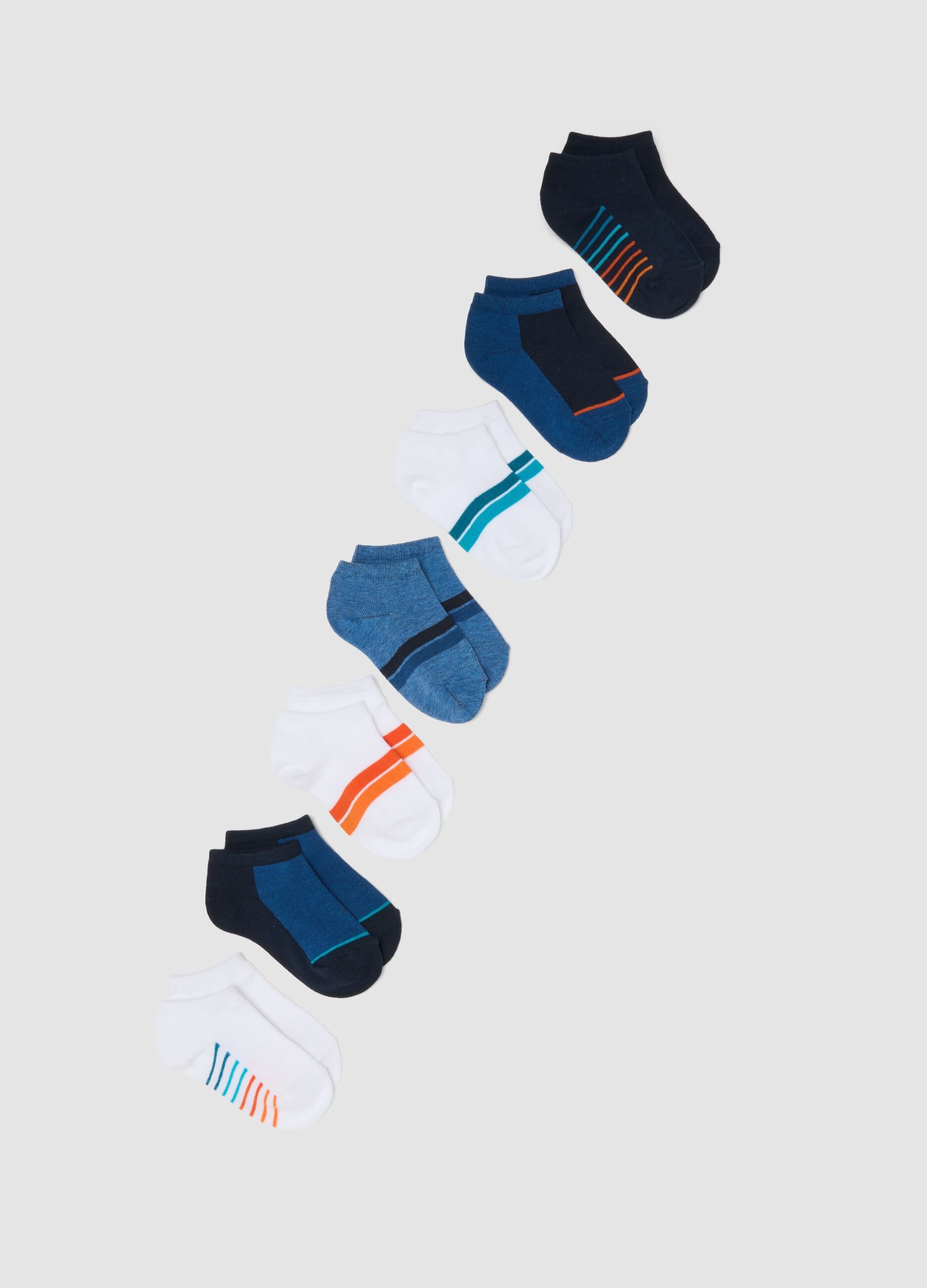 Kids&rsquo; multicolour stretch cotton-blend sock multipack