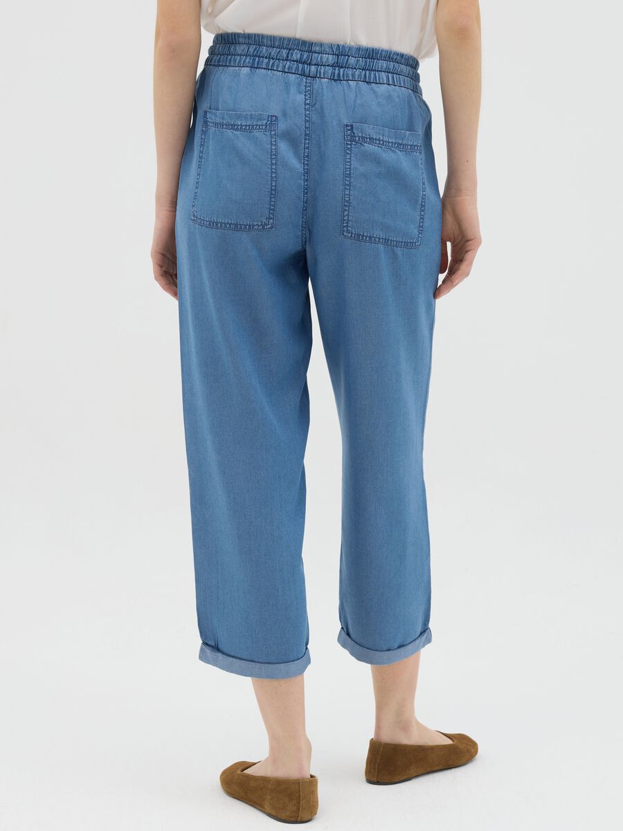 Blue relaxed-fit trousers in Lyocell_3
