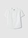 Boys' white linen-cotton blend regular fit shirt_0