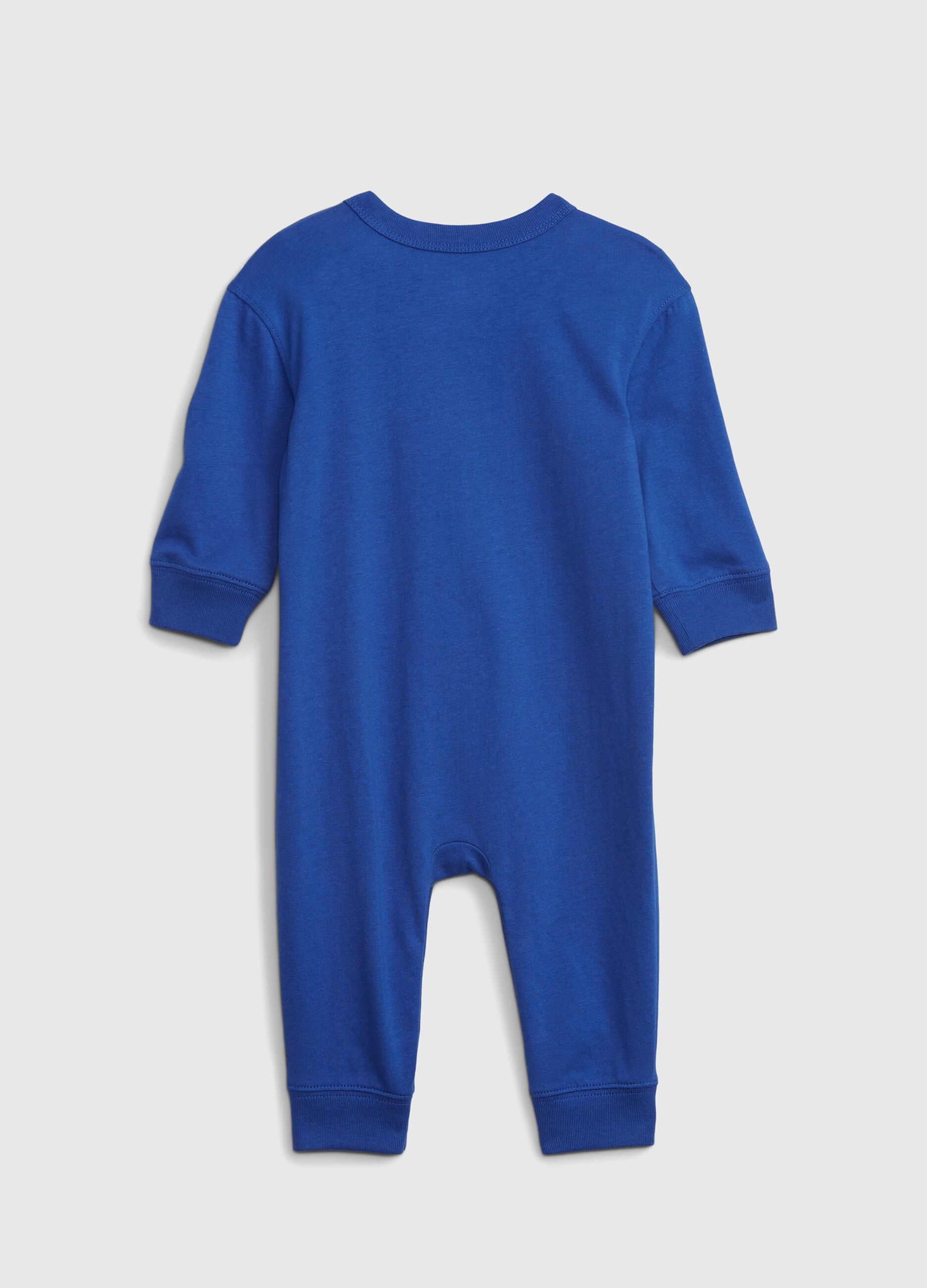 Onesie with logo patch and embroidered bear
