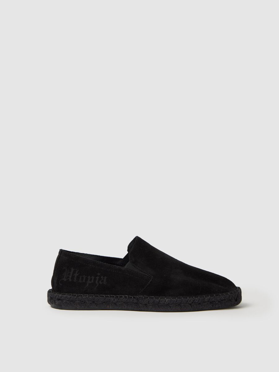 Real Suede Triple Black Espadrilles_0