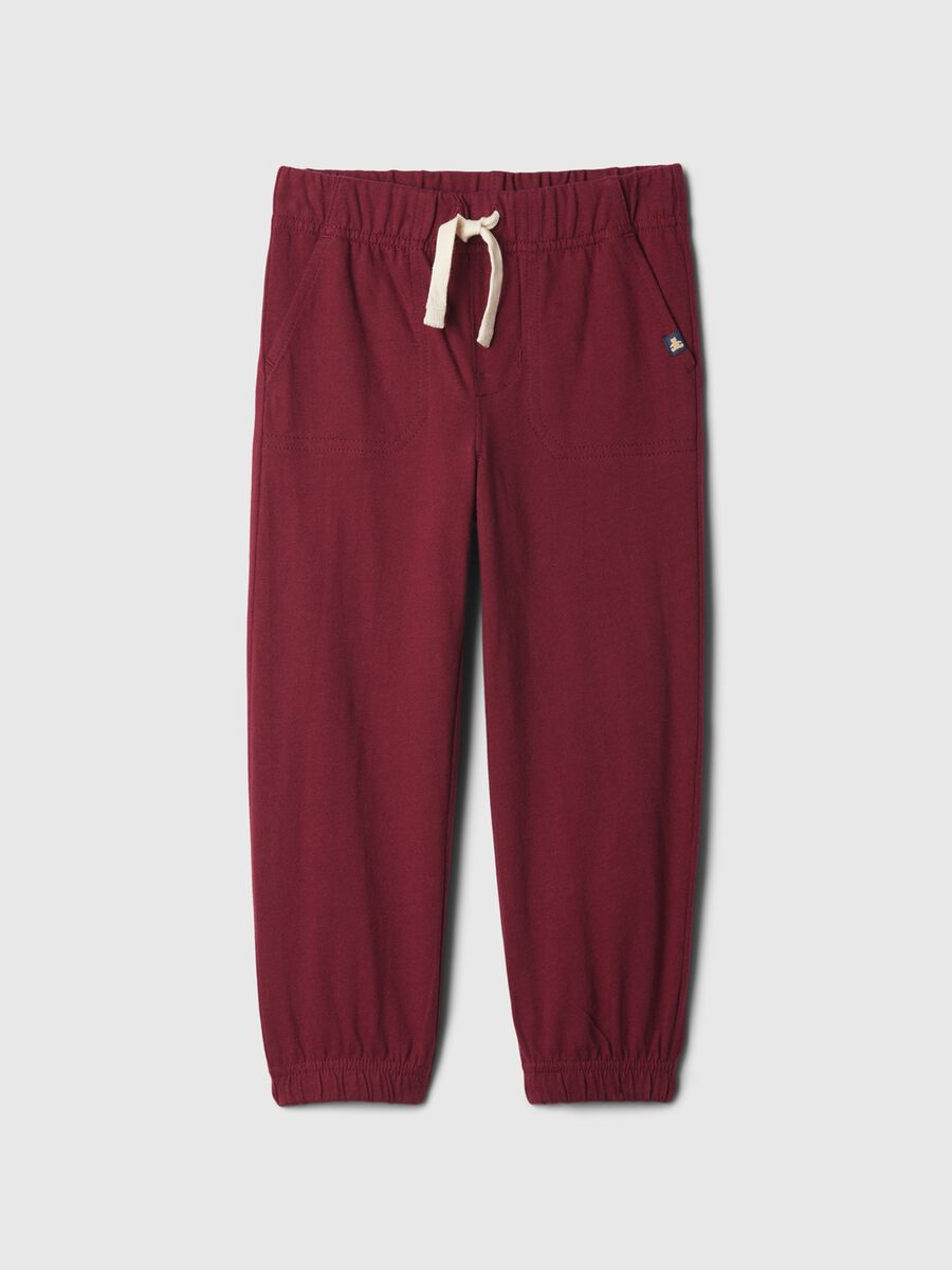 Fleece joggers with drawstring and elasticated edging_0