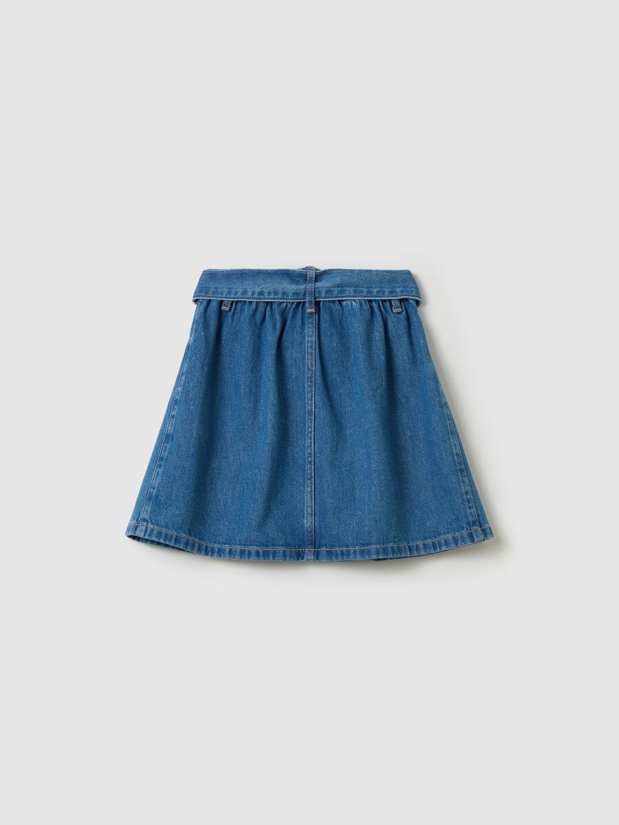 Denim skirt with belt_1