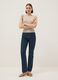 Beige slim fit pure cotton t-shirt with ruffles_0