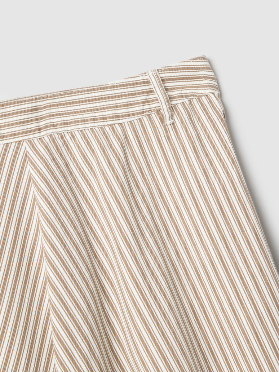 High-waisted skirt in pure cotton with multicolour stripes_5