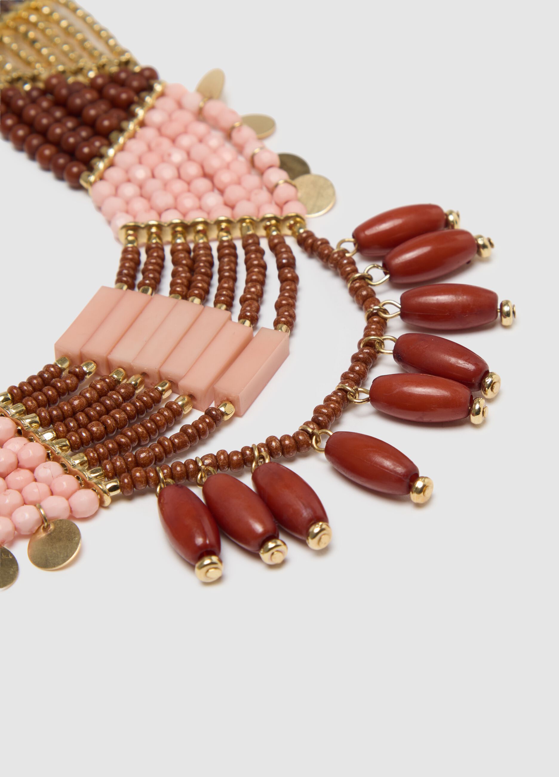 Multicoloured Ethnic Glass Necklace