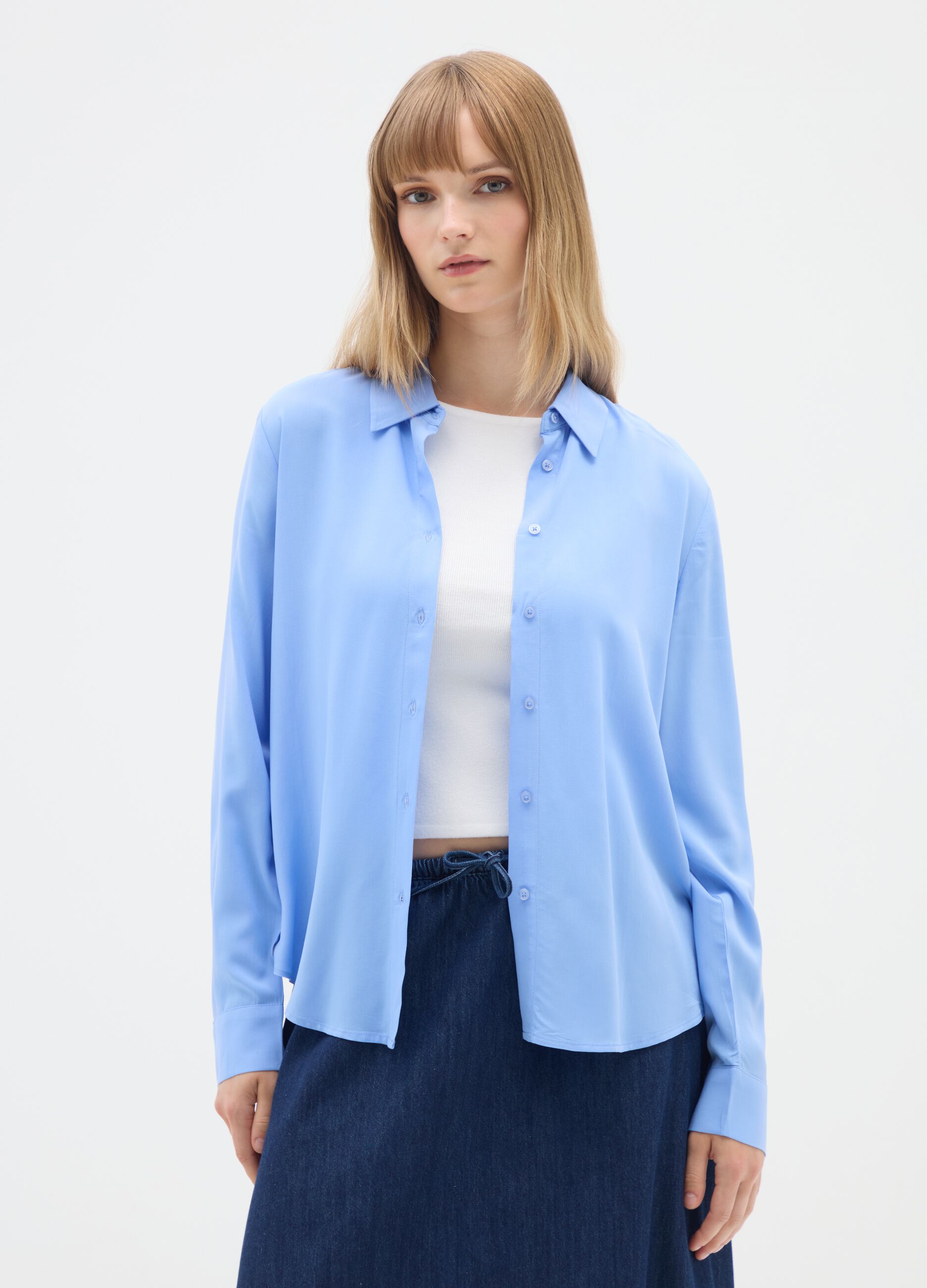 Blue Viscose Shirt