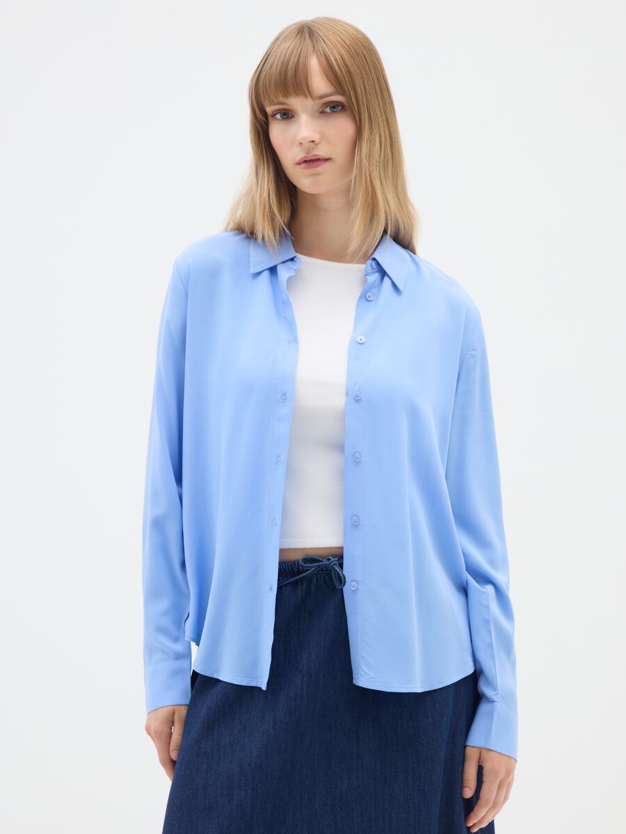 Blue Viscose Shirt_0
