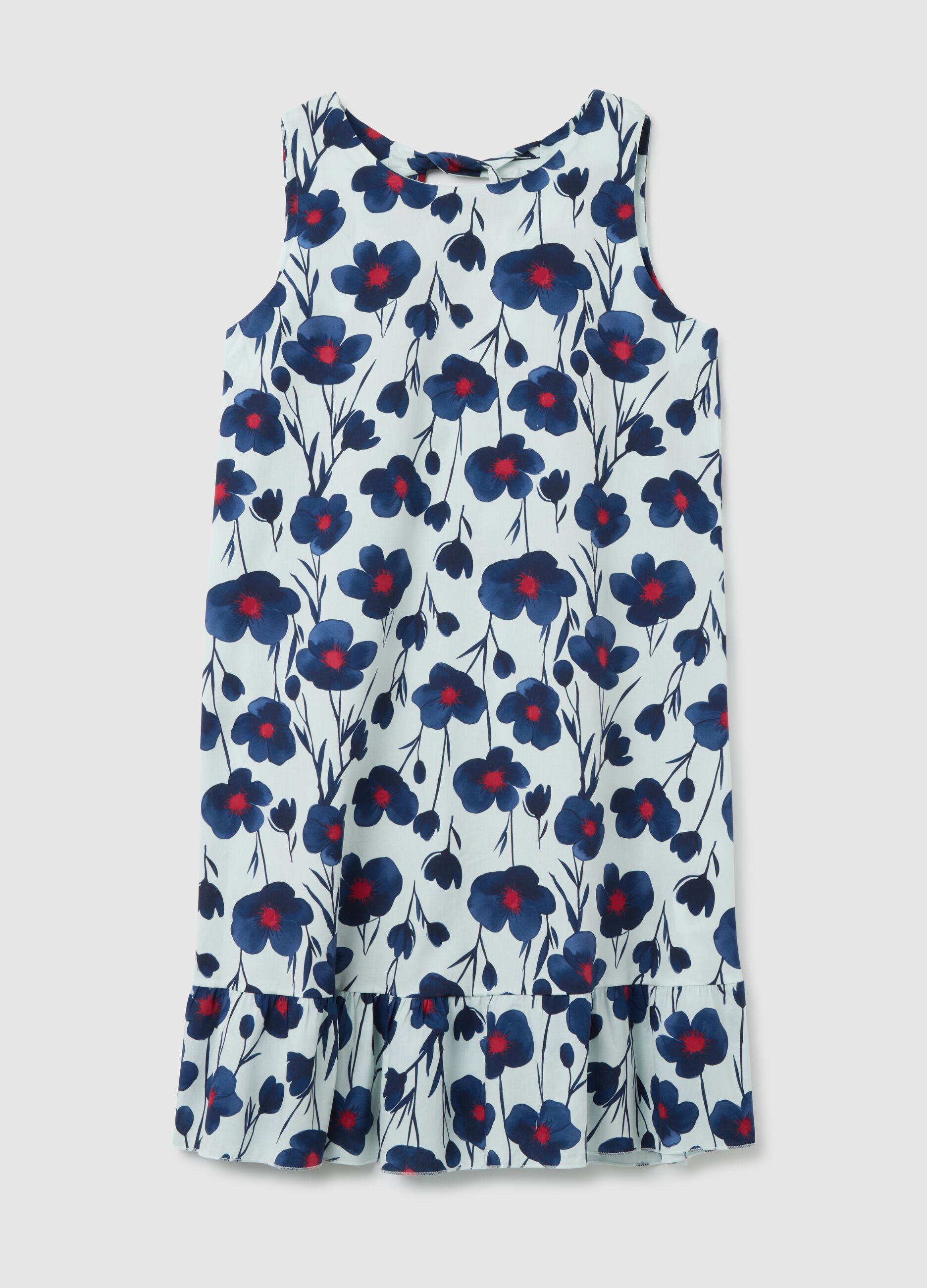 Women's Long Multicolor Cotton Dress - Regular Fit