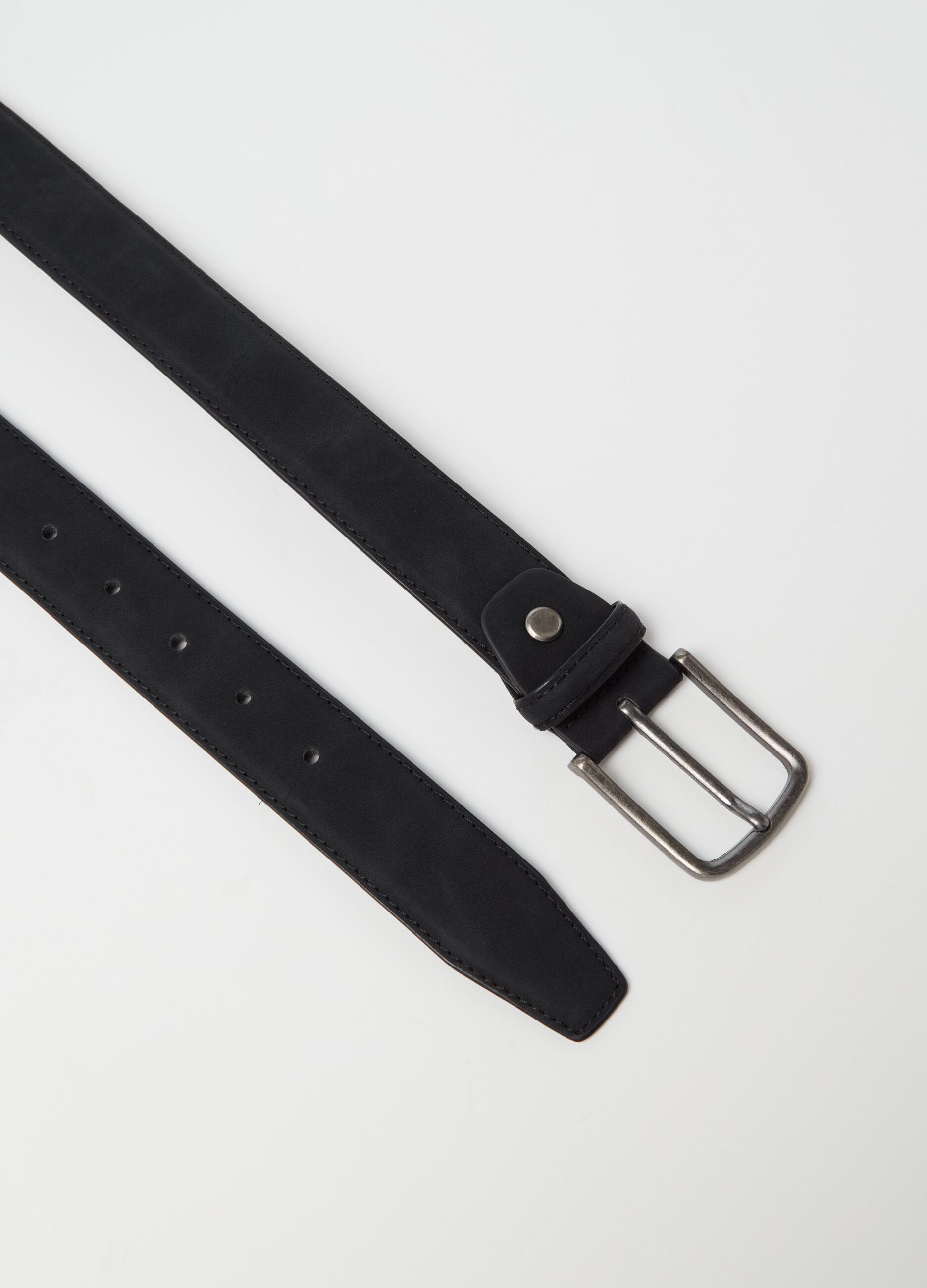 Solid colour belt with square buckle