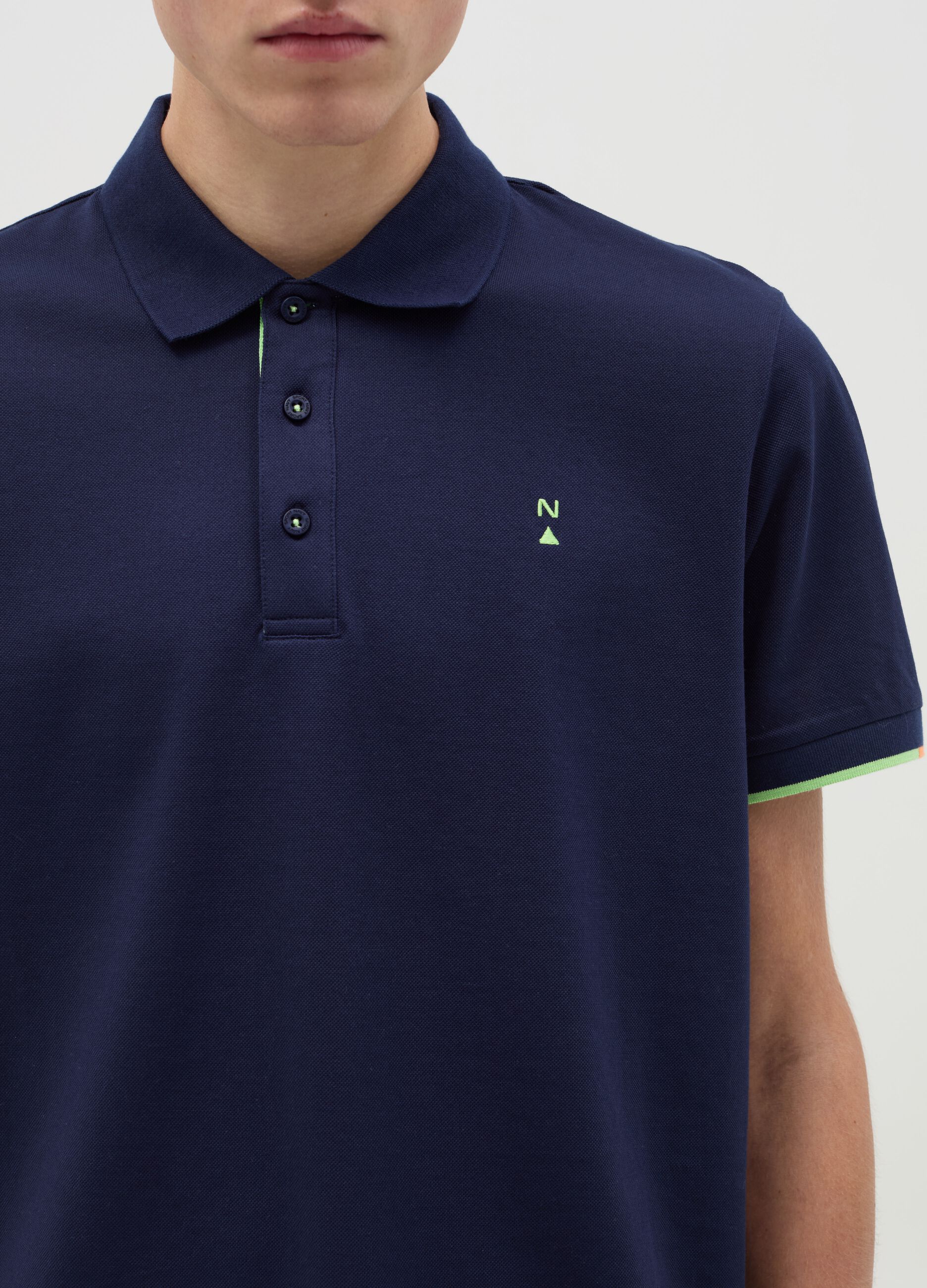 Pique polo shirt with logo print