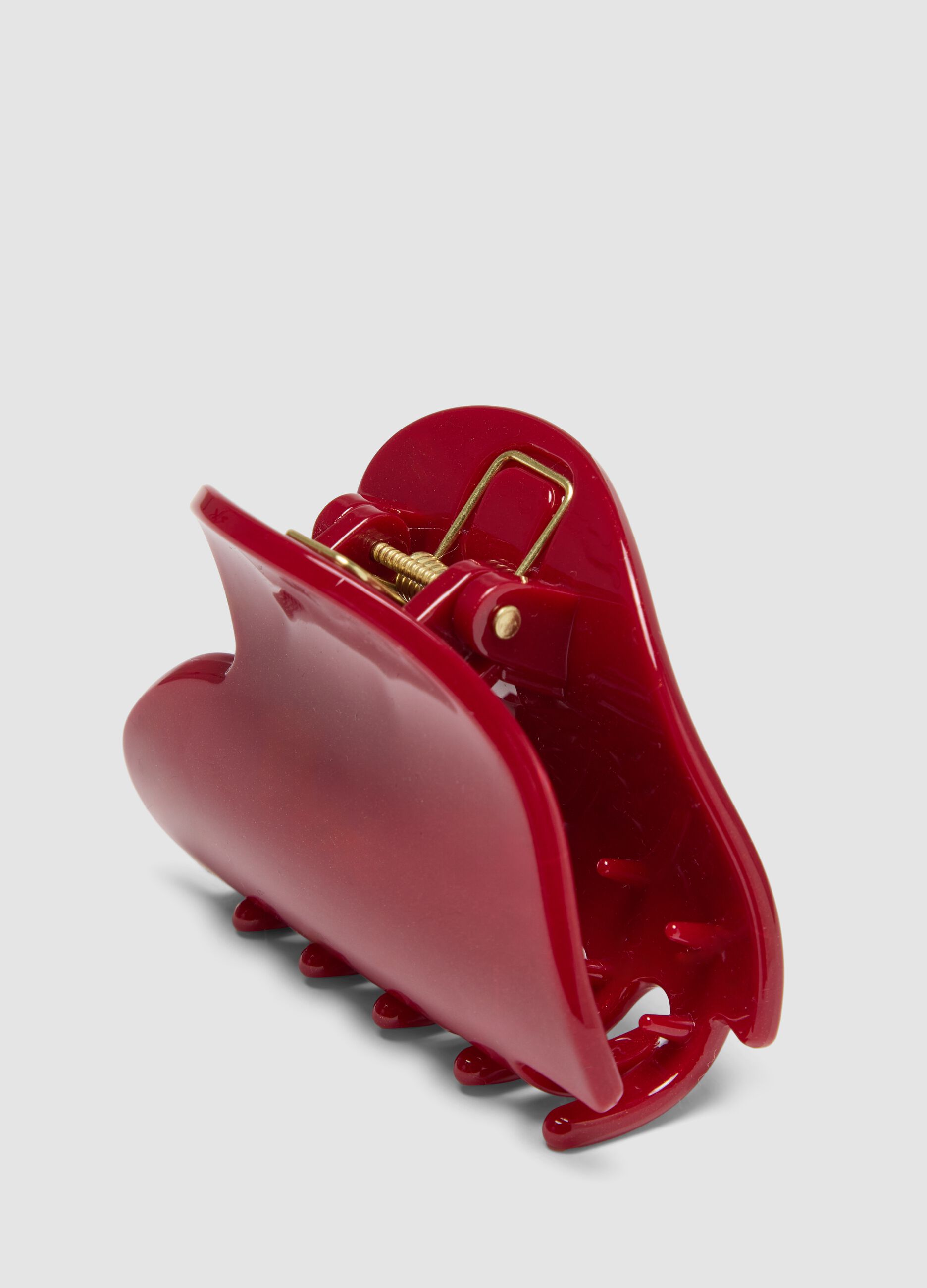 Glossy red hair claw clip