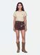 T-shirt crop beige in puro cotone a girocollo con stampa_0
