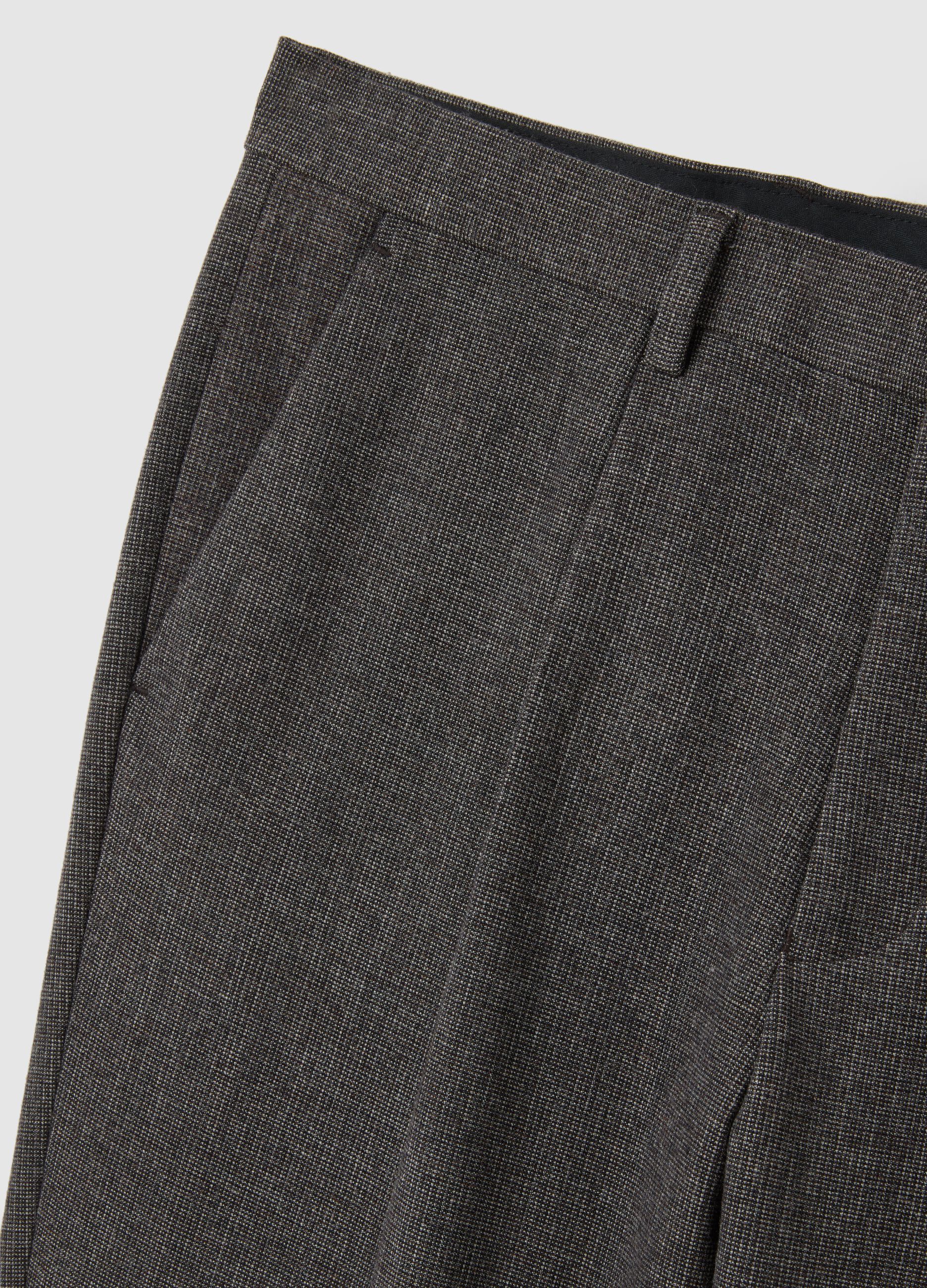 Grey slim fit stretch fabric trousers