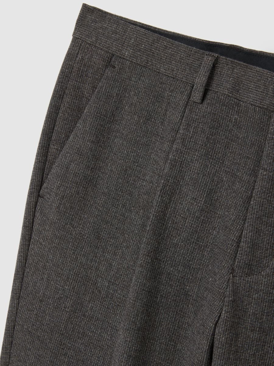 Grey slim fit stretch fabric trousers_5