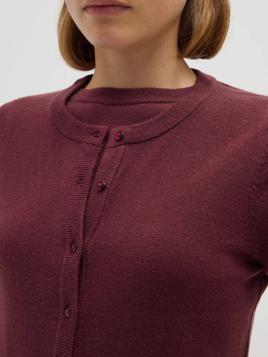 Red Mixed Yarn Cardigan_3
