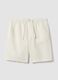 White pure linen Bermuda shorts with elasticated waistband_4