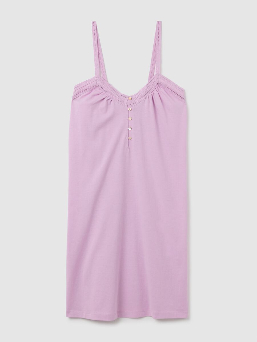 Vestito da donna in puro cotone rosa con pizzo_4