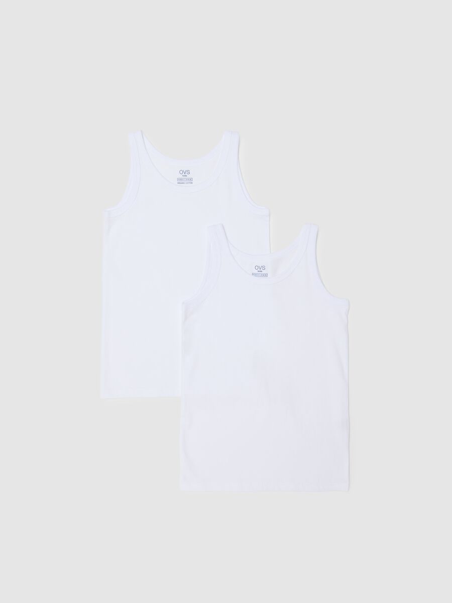 Bipack canotte bianche da bambino in puro cotone regular fit_0