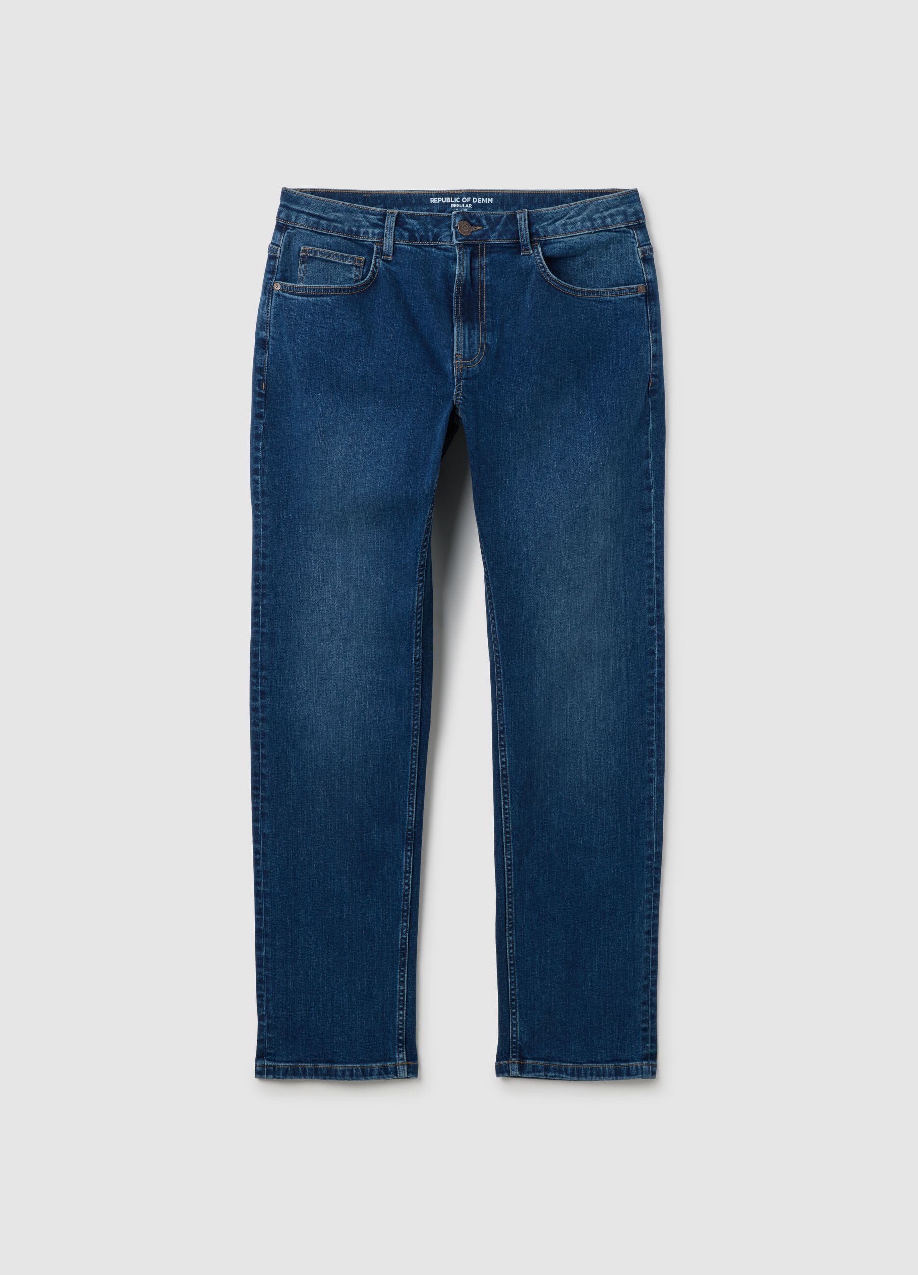 Men's Regular Fit Blue Denim Jeans