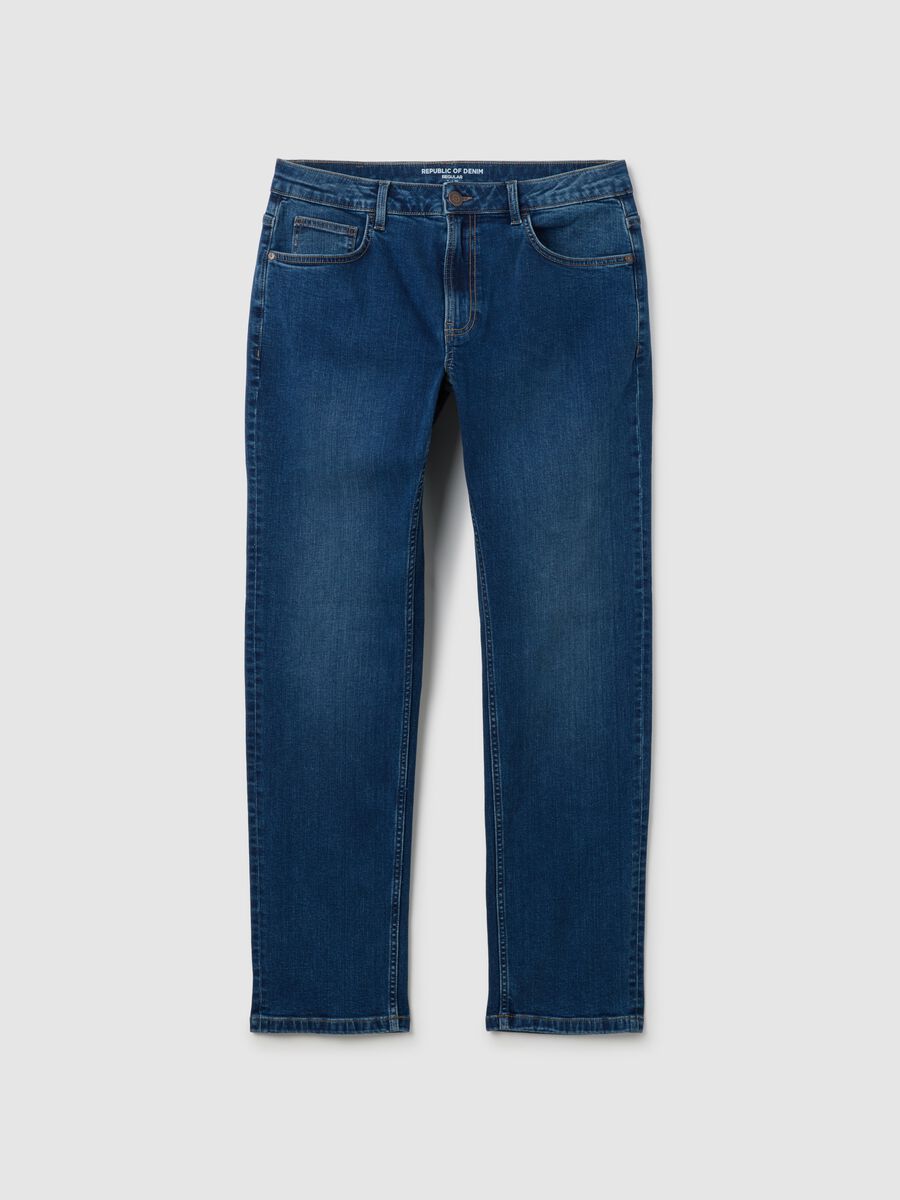 Men's Regular Fit Blue Denim Jeans_4