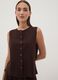Gilet marrone in punto Milano di viscosa elasticizzata regular fit_2