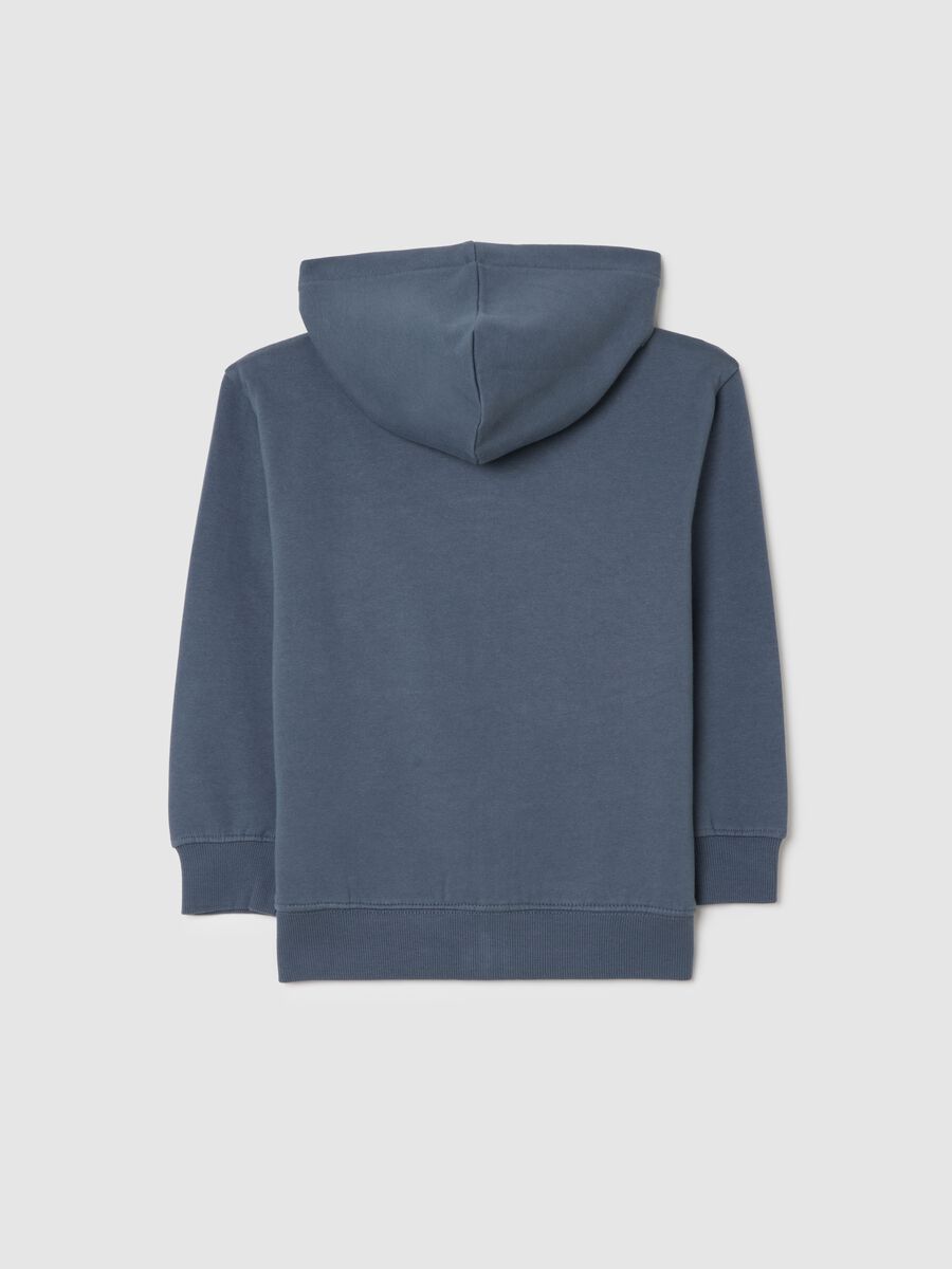 Felpa con cappuccio blu da bambino in puro cotone regular fit_1