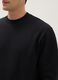 Black regular fit cotton blend crew neck sweatshirt_3