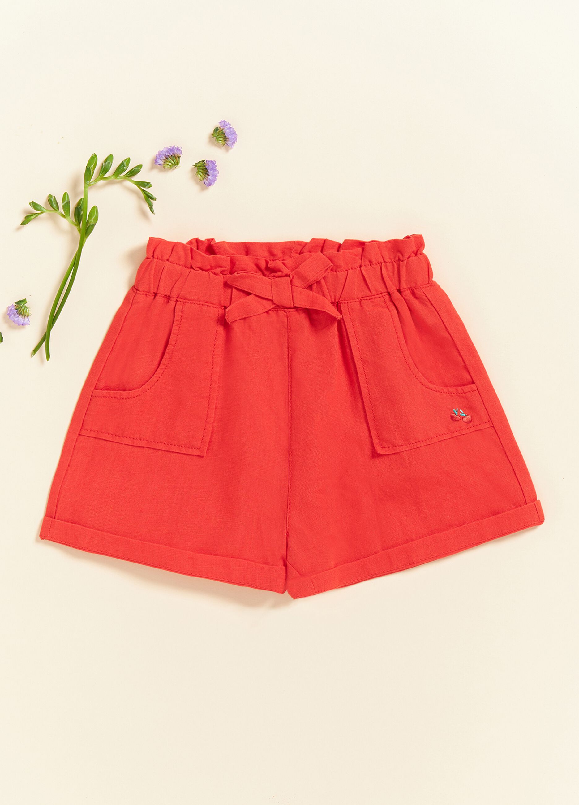 IANA shorts In linen blend with bow