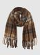 Brown wool blend scarf with fringes_0