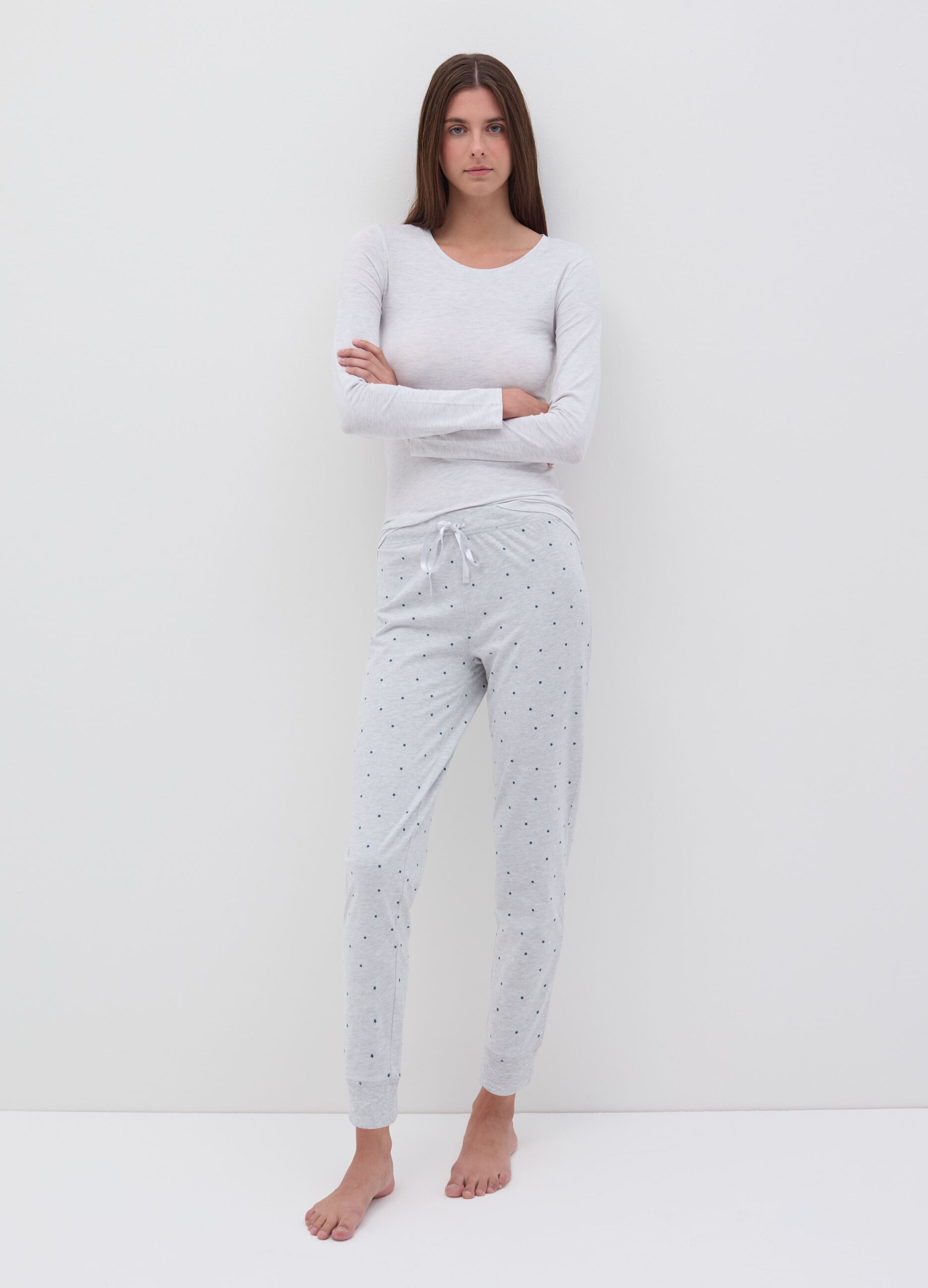 Pyjama trousers with polka dots